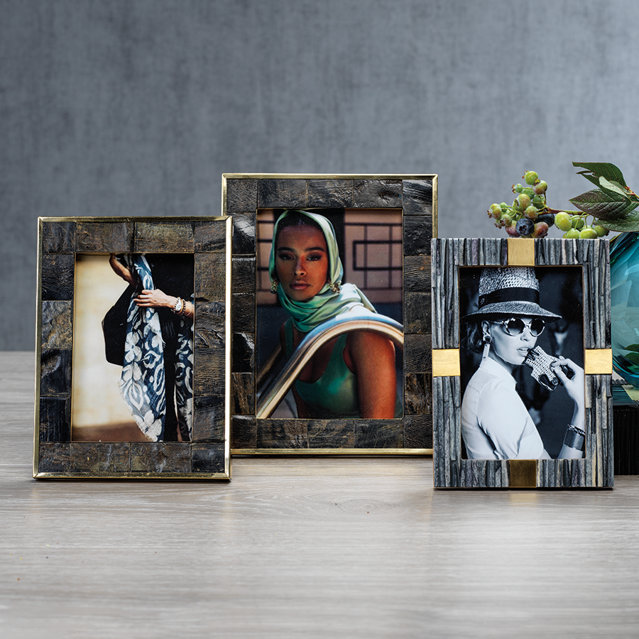 Natural Horn Photo Frame with Brass Trim - Picture Frames by Carlyle Avenue