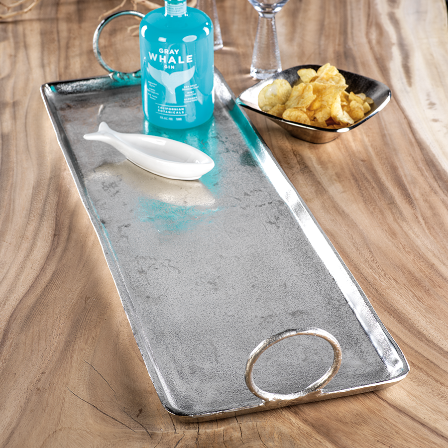 Costa Brava Raw Aluminum Tray - Tray by Carlyle Avenue