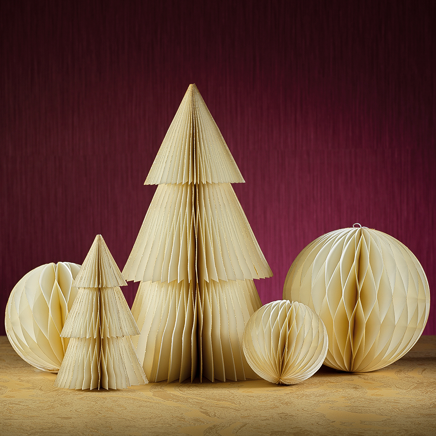 Wish Paper Decorative Tree & Ornaments - Ivory - Christmas Decor by Carlyle Avenue