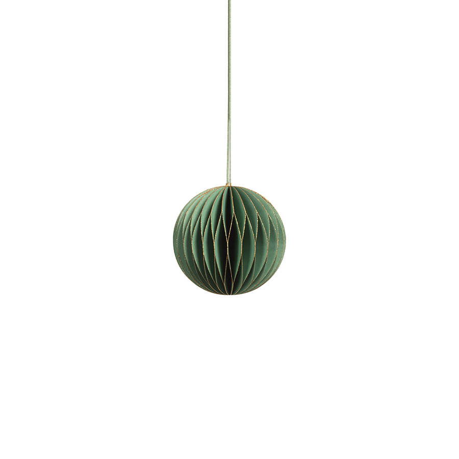 Wish Paper Decorative Ornaments - Green w/Gold Glitter - Christmas Decor by Carlyle Avenue