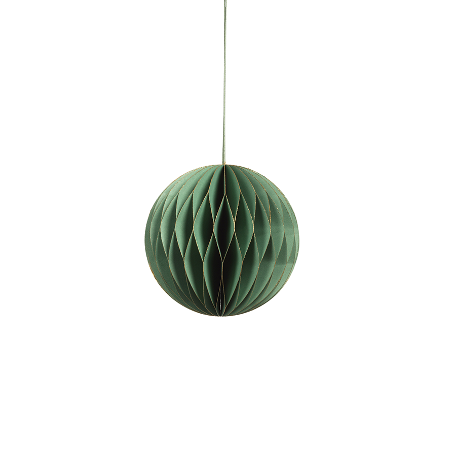 Wish Paper Decorative Ornaments - Green w/Gold Glitter - Christmas Decor by Carlyle Avenue