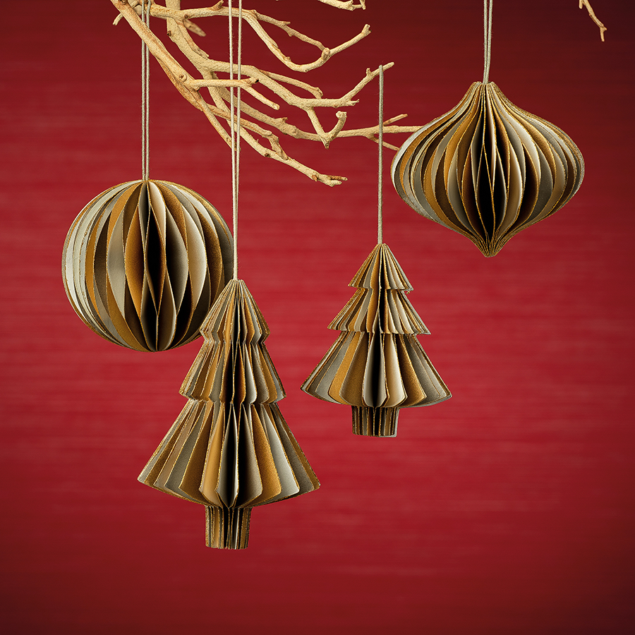 Wish Paper Decorative Ornaments - Off-White & Gold