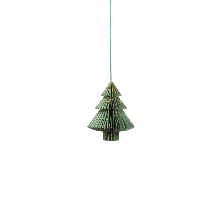 Wish Paper Decorative Ornaments - Green w/Gold Glitter - Christmas Decor by Carlyle Avenue