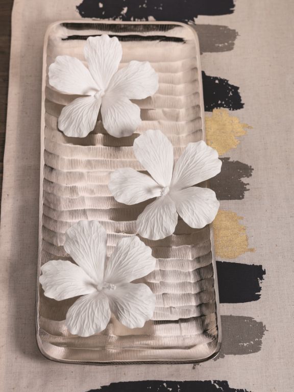 White Bone China Hibiscus Flower Wall & Table Décor - Decorative Accessories by Carlyle Avenue