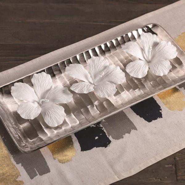 White Bone China Hibiscus Flower Wall & Table Décor - Decorative Accessories by Carlyle Avenue