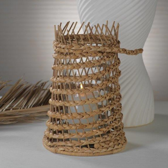 Puglia Seagrass Braided Hurricane - Lantern by Carlyle Avenue