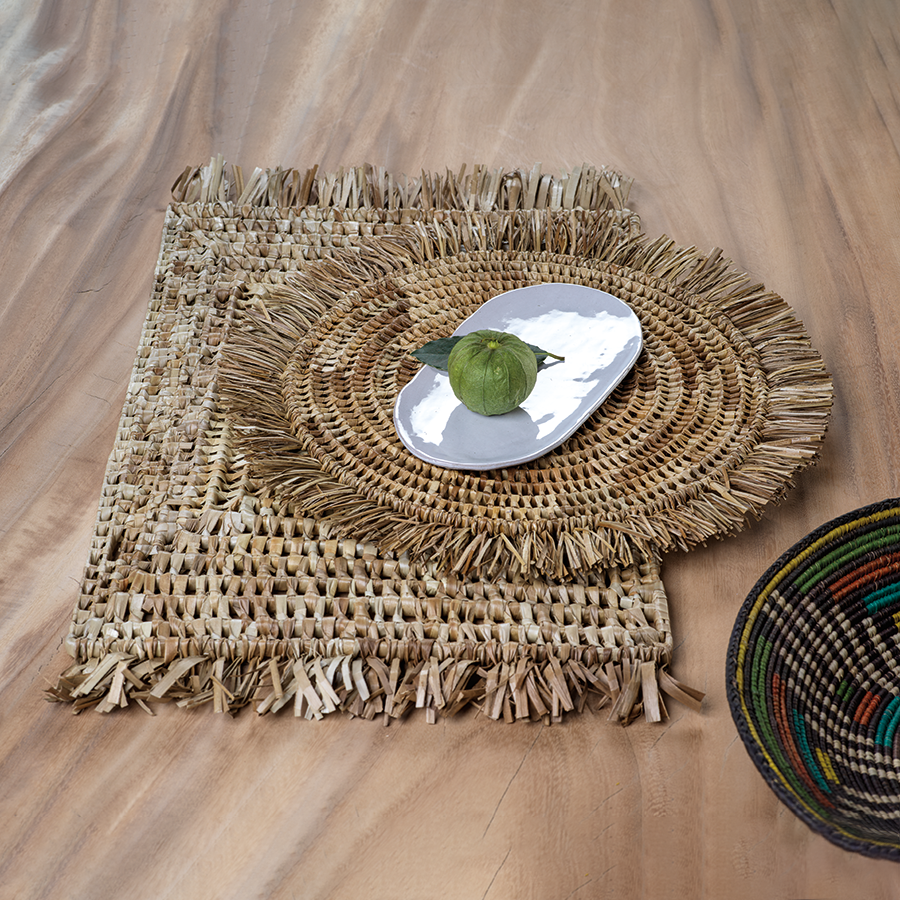 Tropical Pandan Fringed Placemat - placemats by Carlyle Avenue