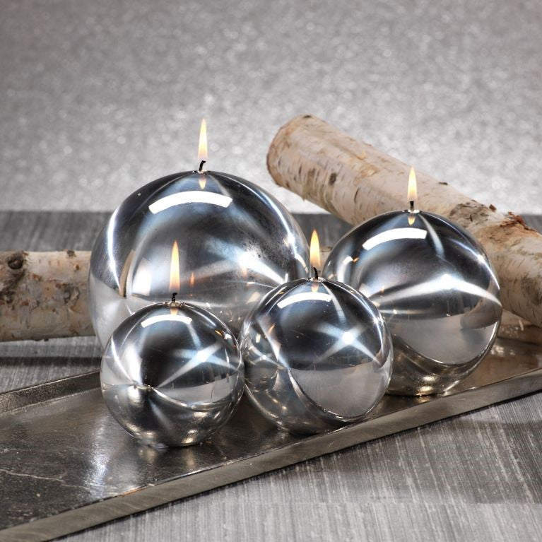 Titanium Ball Candle - Silver - Candles by Carlyle Avenue