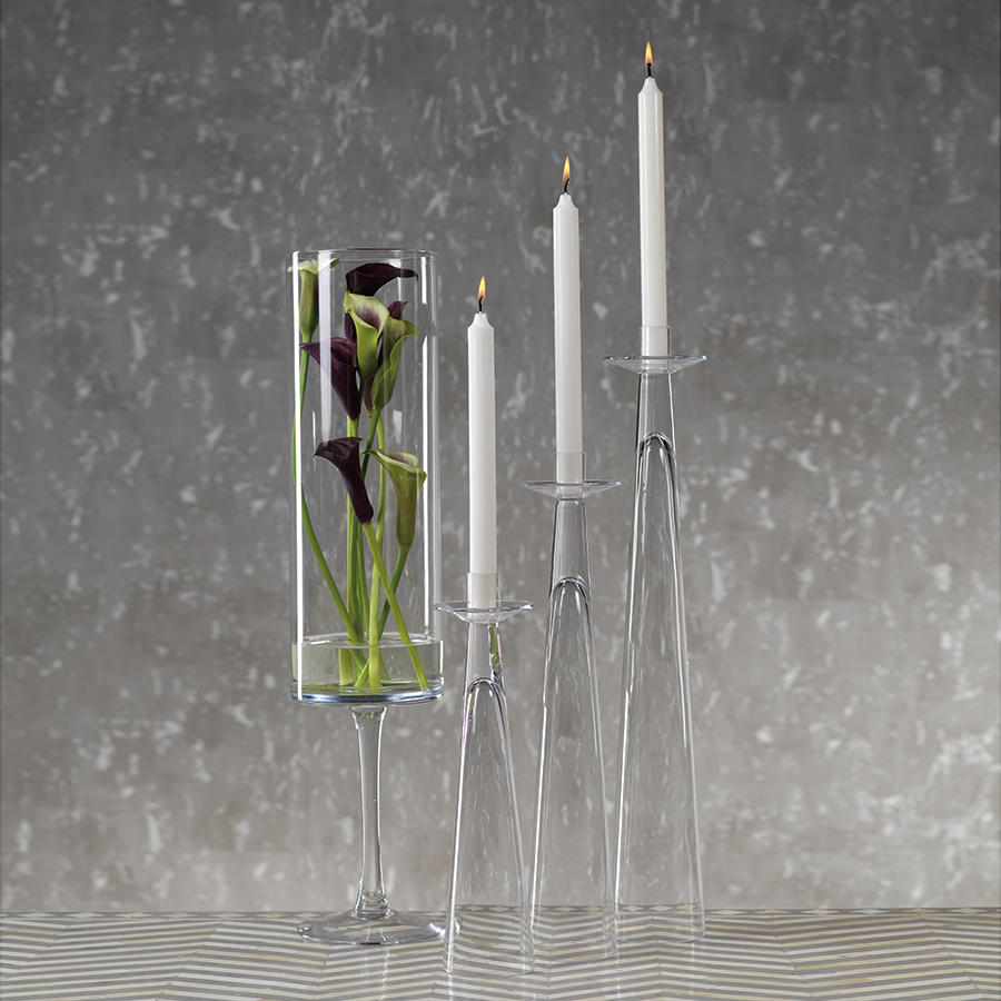 Amin Glass Candle Holder - Candle Holders by Carlyle Avenue