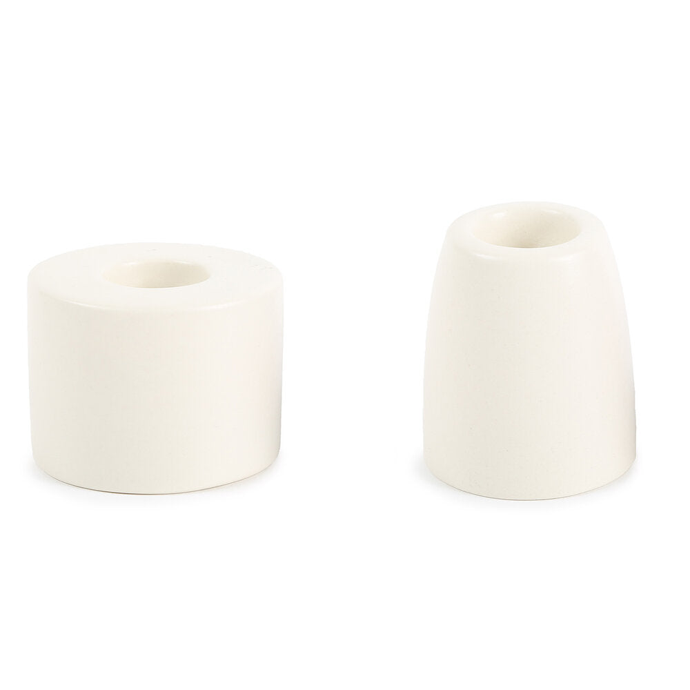Petite Ceramic Taper Holders - Matte White - Taper Holder by Carlyle Avenue