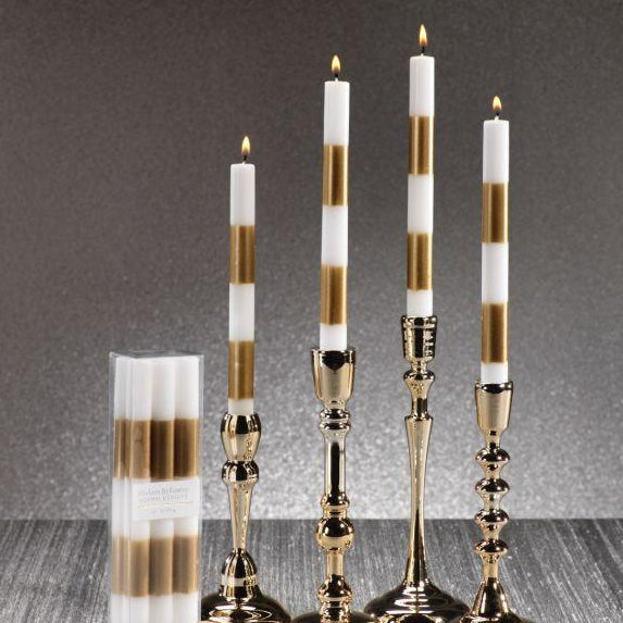 Modern & Festive Gold Formal Taper Candles - Box of 6 - Candles by Carlyle Avenue