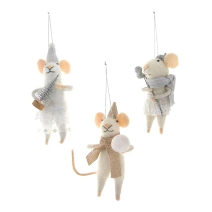 Wintertime Mice Ornaments - Set of 3 - Ornaments by Carlyle Avenue