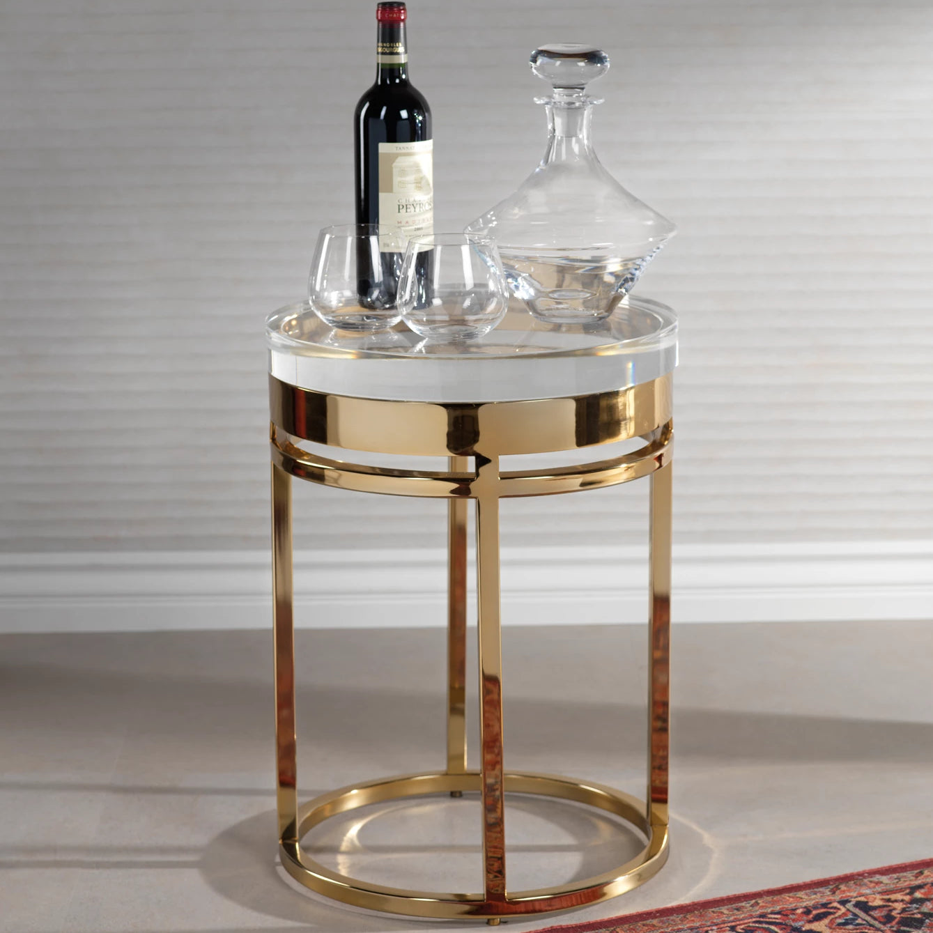 The Langham Side Table - Polished Gold - Furniture by Carlyle Avenue