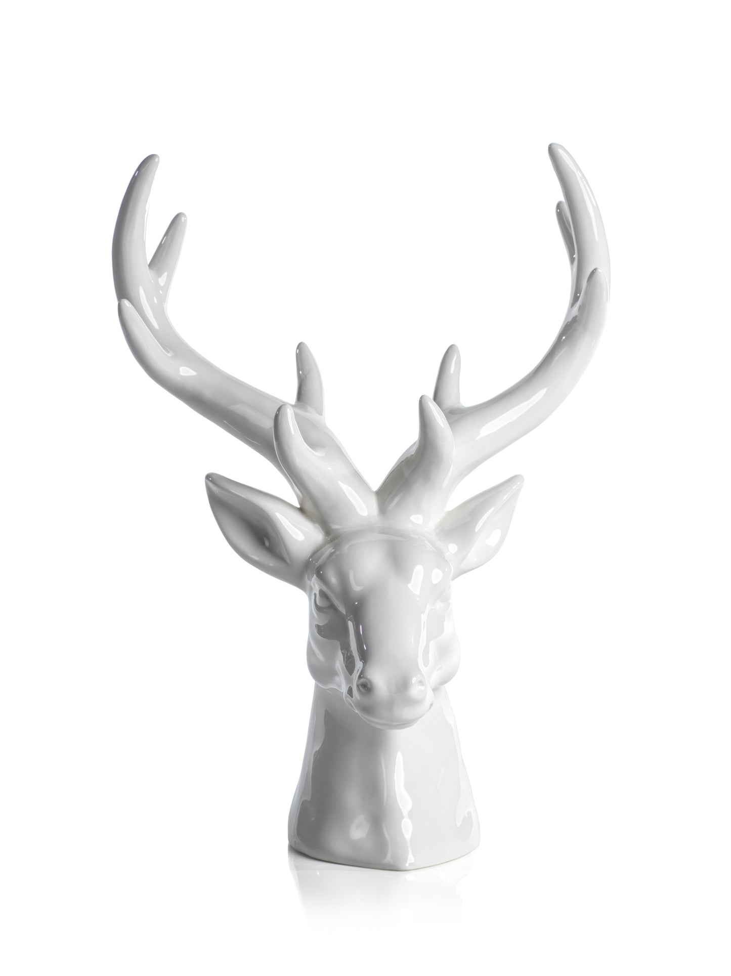 Ceramic Stagg Head - White - Christmas Decor by Carlyle Avenue