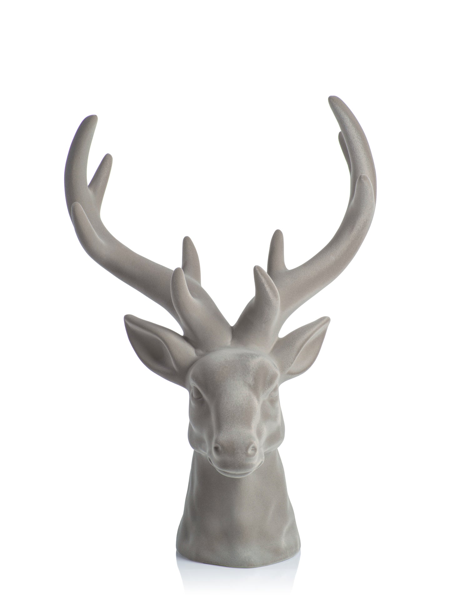 Flocked Cream Stag Head - Christmas Decor by Carlyle Avenue