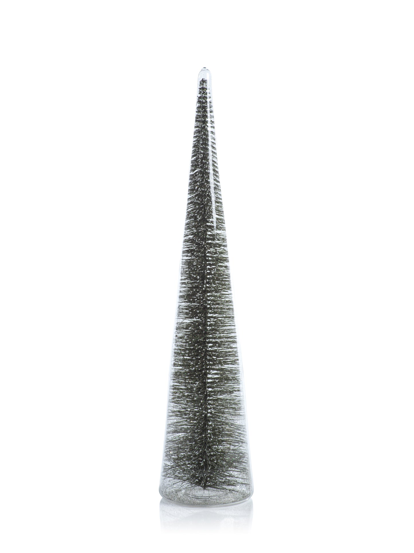 Clear Glass Decorative Tree w/Green Glitter - Christmas Trees by Carlyle Avenue