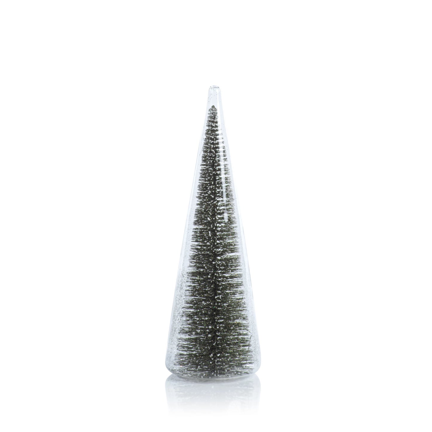 Clear Glass Decorative Tree w/Green Glitter - Christmas Trees by Carlyle Avenue
