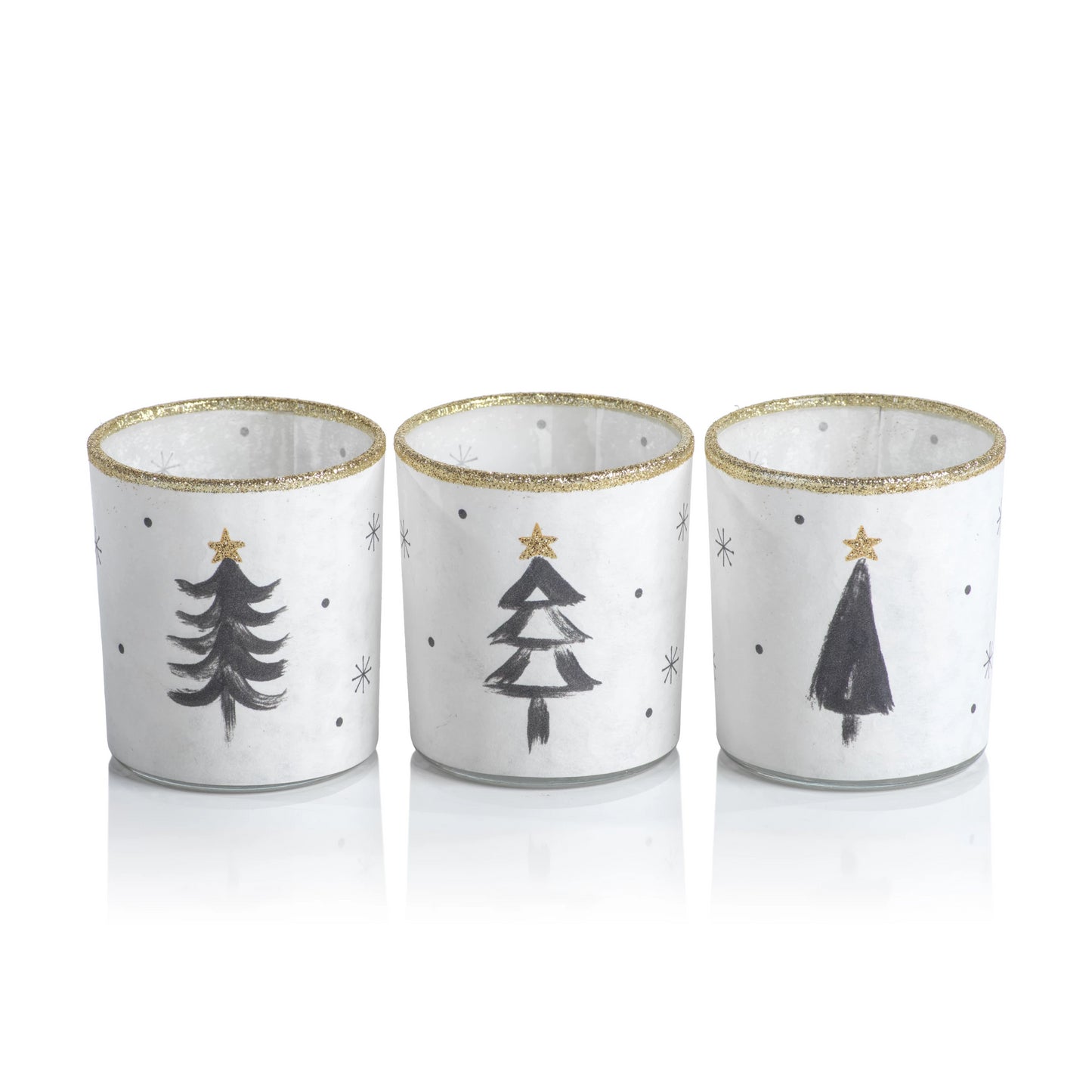 Tree Glass Tealight Holder - Set of 3 - Candle Holders by Carlyle Avenue