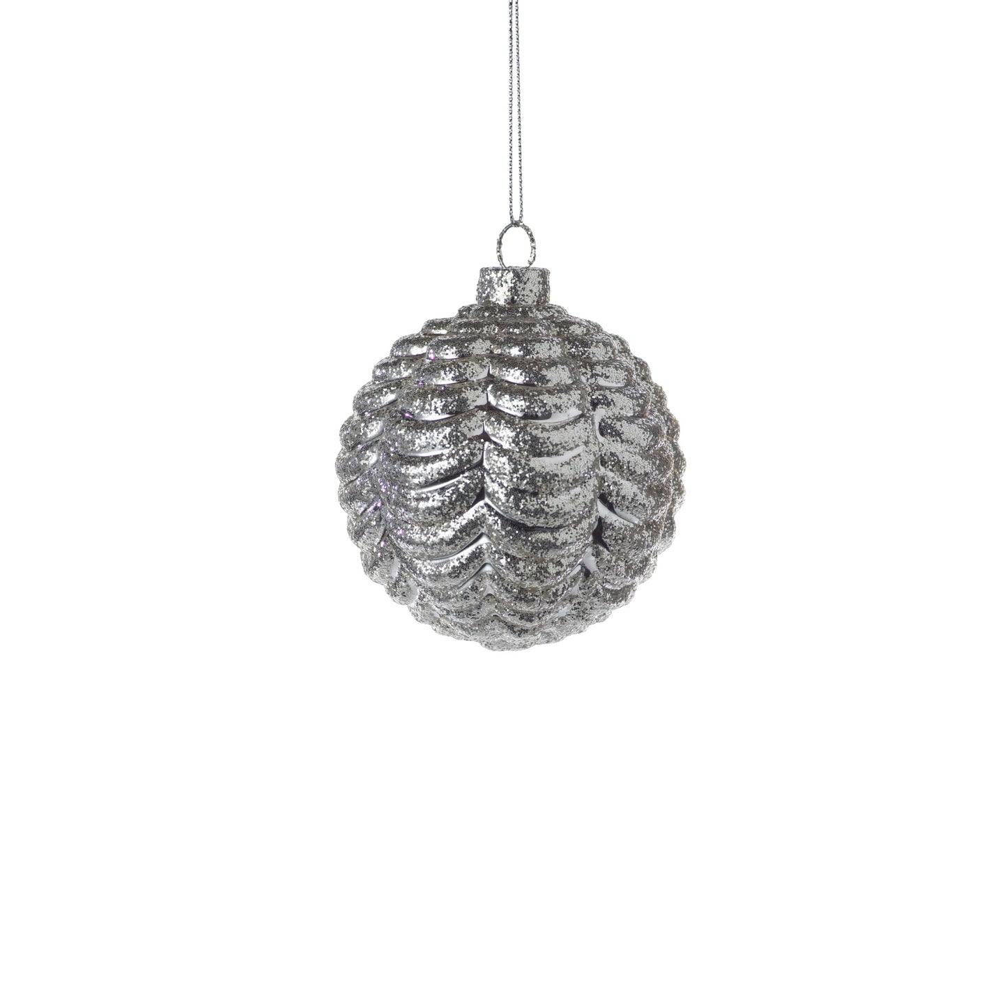 Silver Ripple Ball Ornament - Ornaments by Carlyle Avenue