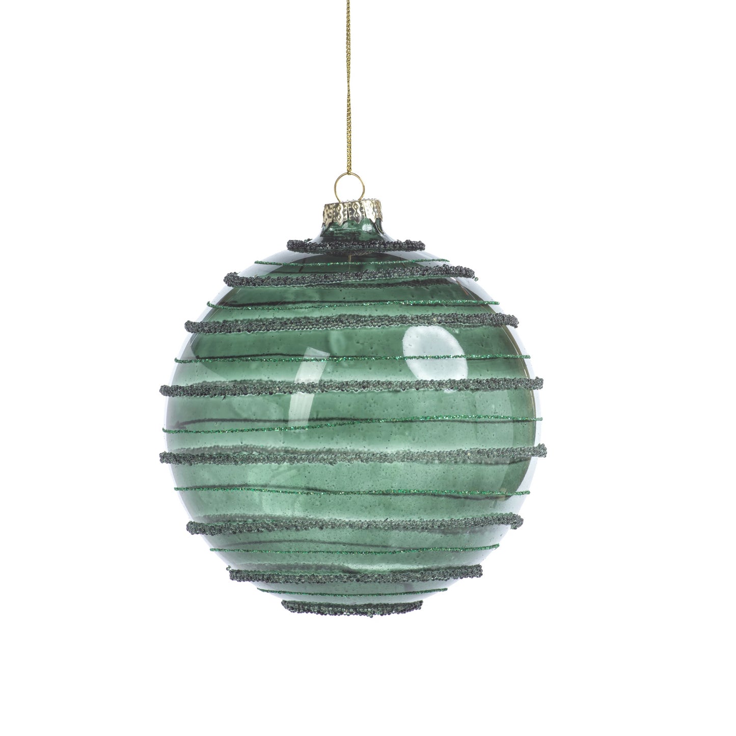Green Striped Beaded Ornament - Ornaments by Carlyle Avenue