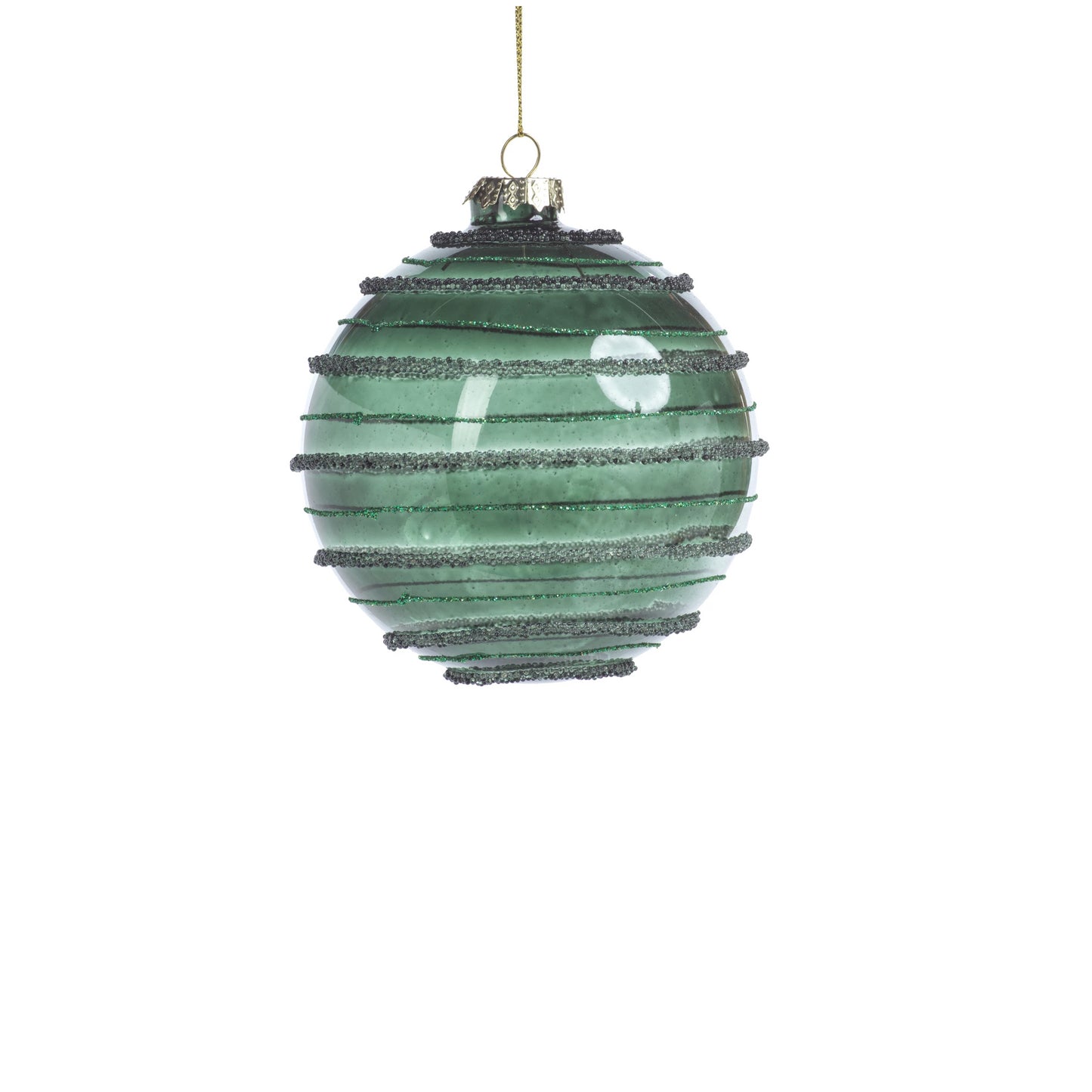 Green Striped Beaded Ornament - Ornaments by Carlyle Avenue