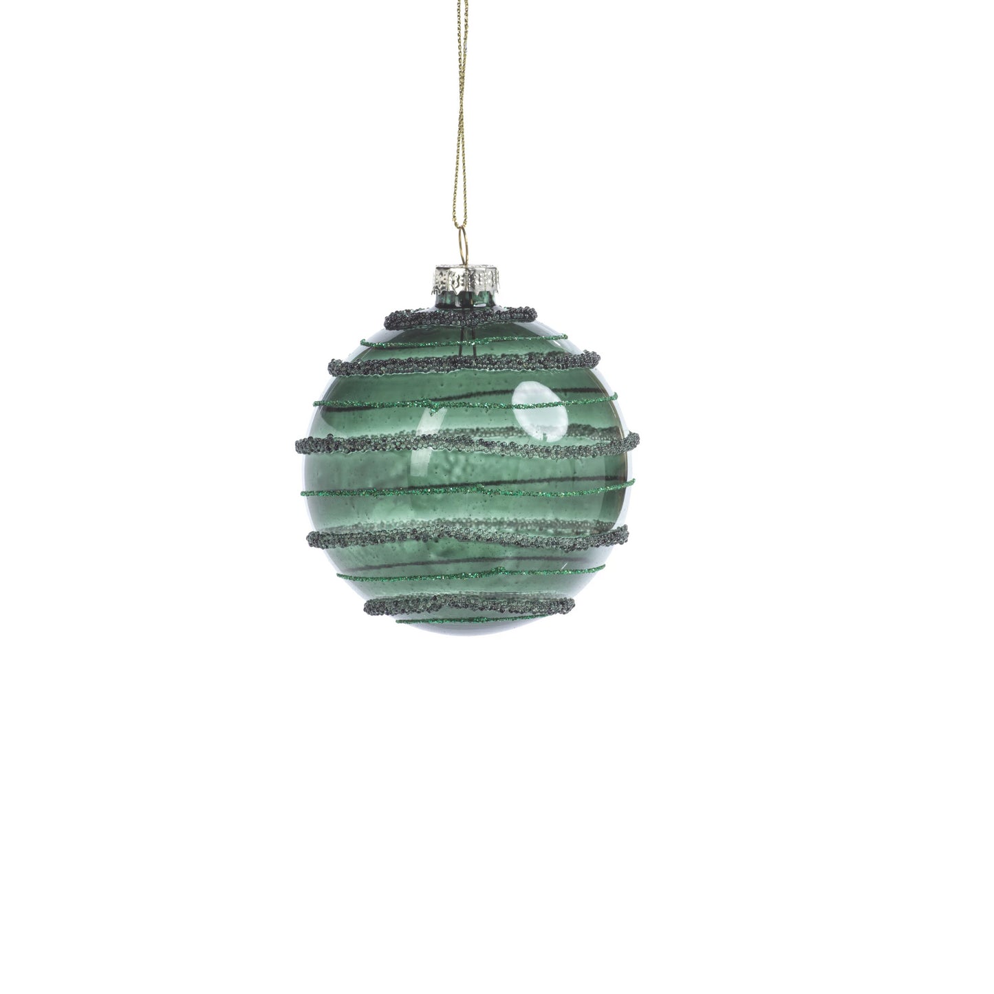 Green Striped Beaded Ornament - Ornaments by Carlyle Avenue