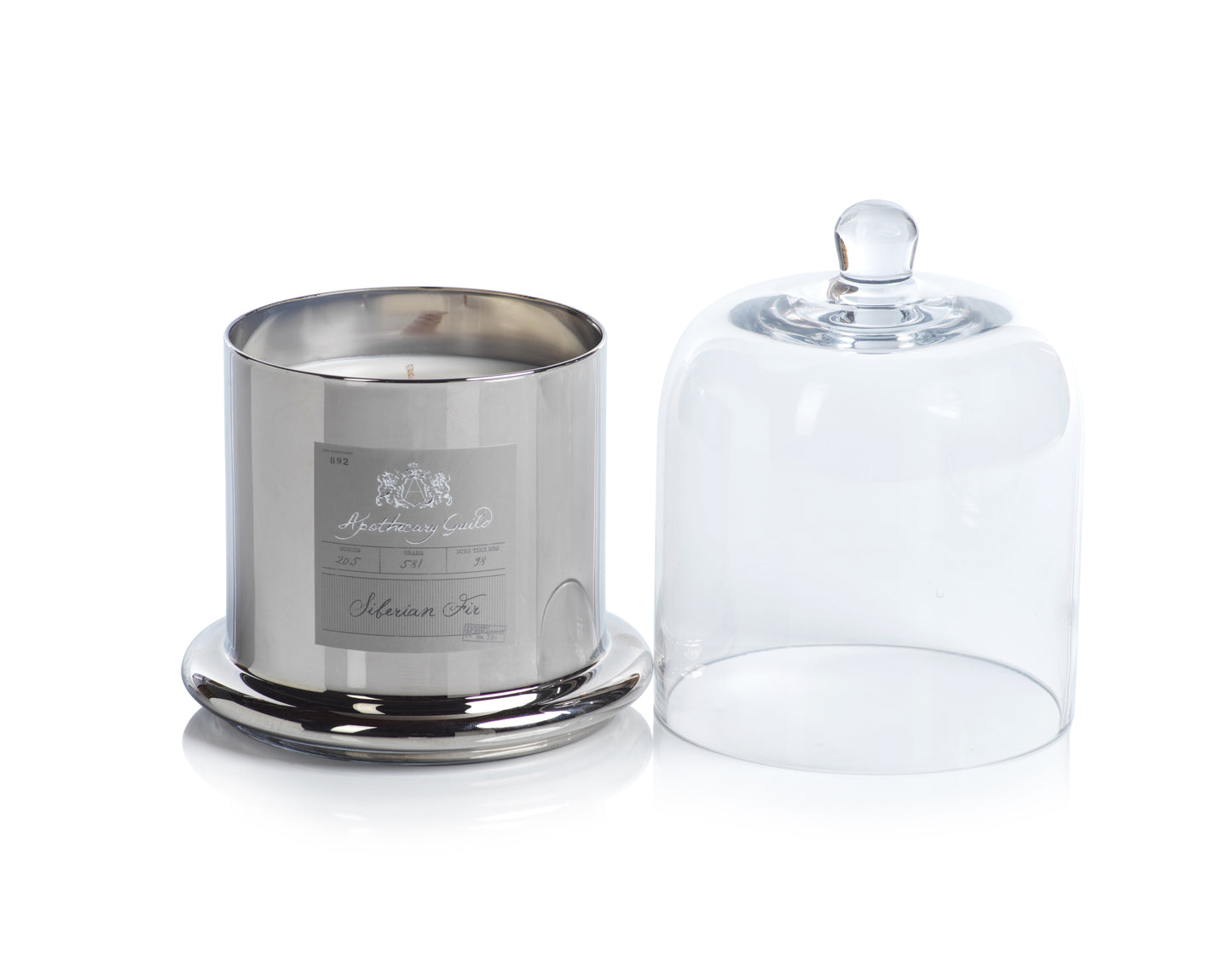 Apothecary Guild Domed Candle - Silver - Siberian Fir - Candles by Carlyle Avenue