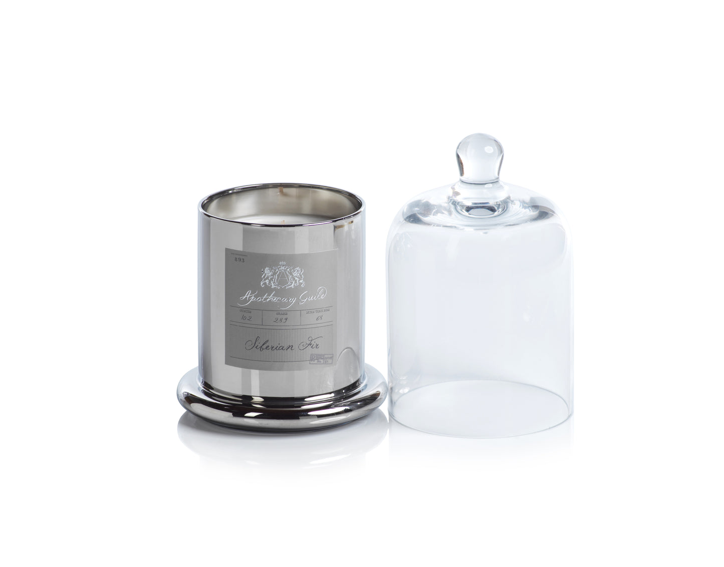 Apothecary Guild Domed Candle - Silver - Siberian Fir - Candles by Carlyle Avenue