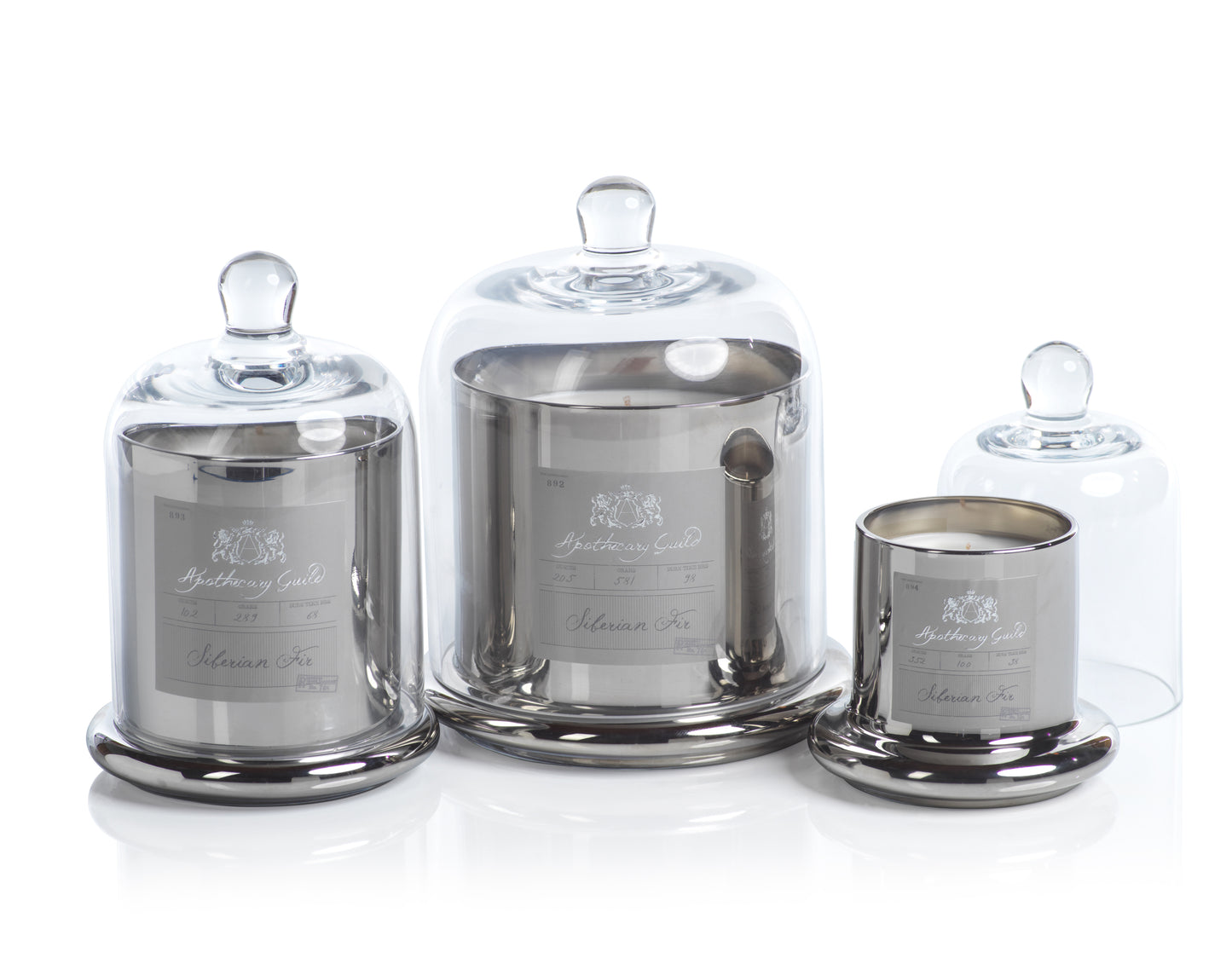 Apothecary Guild Domed Candle - Silver - Siberian Fir - Candles by Carlyle Avenue