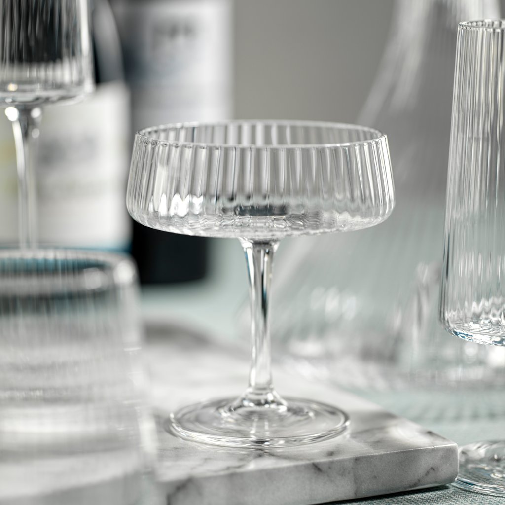 Fluted Textured Martini Glass - Set of 4 - Drinkware by Carlyle Avenue