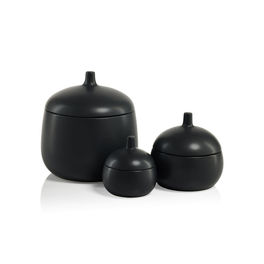 Bodega Ceramic Canister - Black - Decorative Jars by Carlyle Avenue