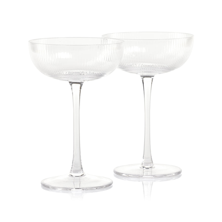 Optic Design Martini Glass - S/4 - Drinkware Sets by Carlyle Avenue