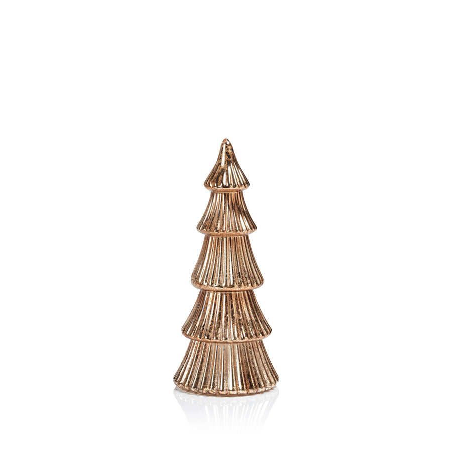 LED Ribbed Antique Tree - Rose Gold - Christmas Decor by Carlyle Avenue