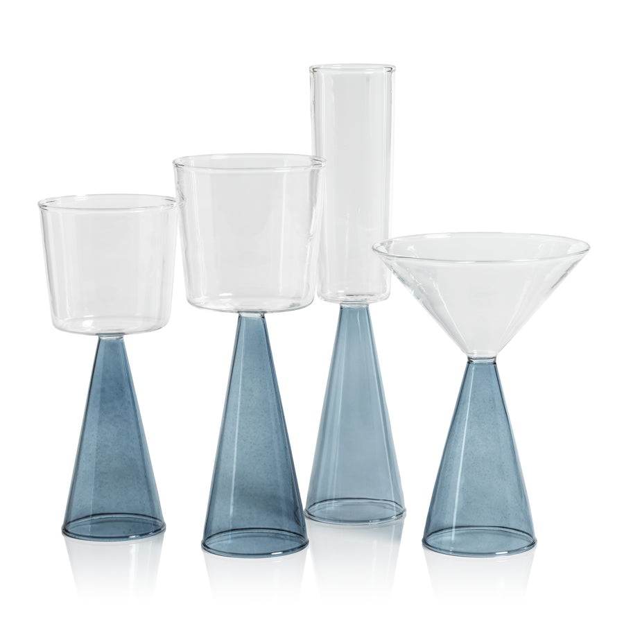 Veneto Glassware - Blue - Glassware by Carlyle Avenue