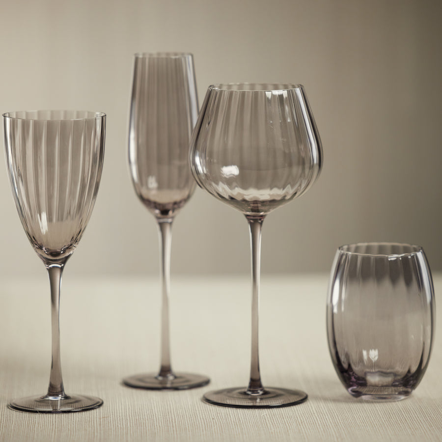 Madeleine Optic Glassware Collection - Smoke - Glassware by Carlyle Avenue