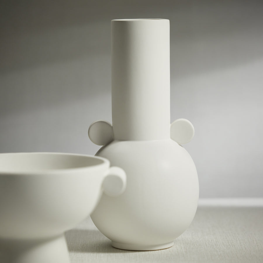 Baden Matte White Ceramic Vase - Vases by Carlyle Avenue