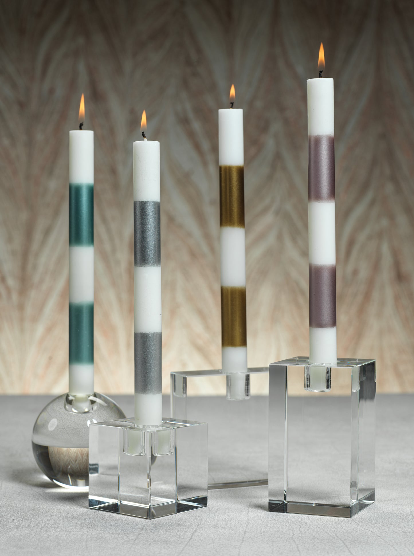 Modern & Festive Metallic Formal Taper Candles - Box of 6 - Candles by Carlyle Avenue