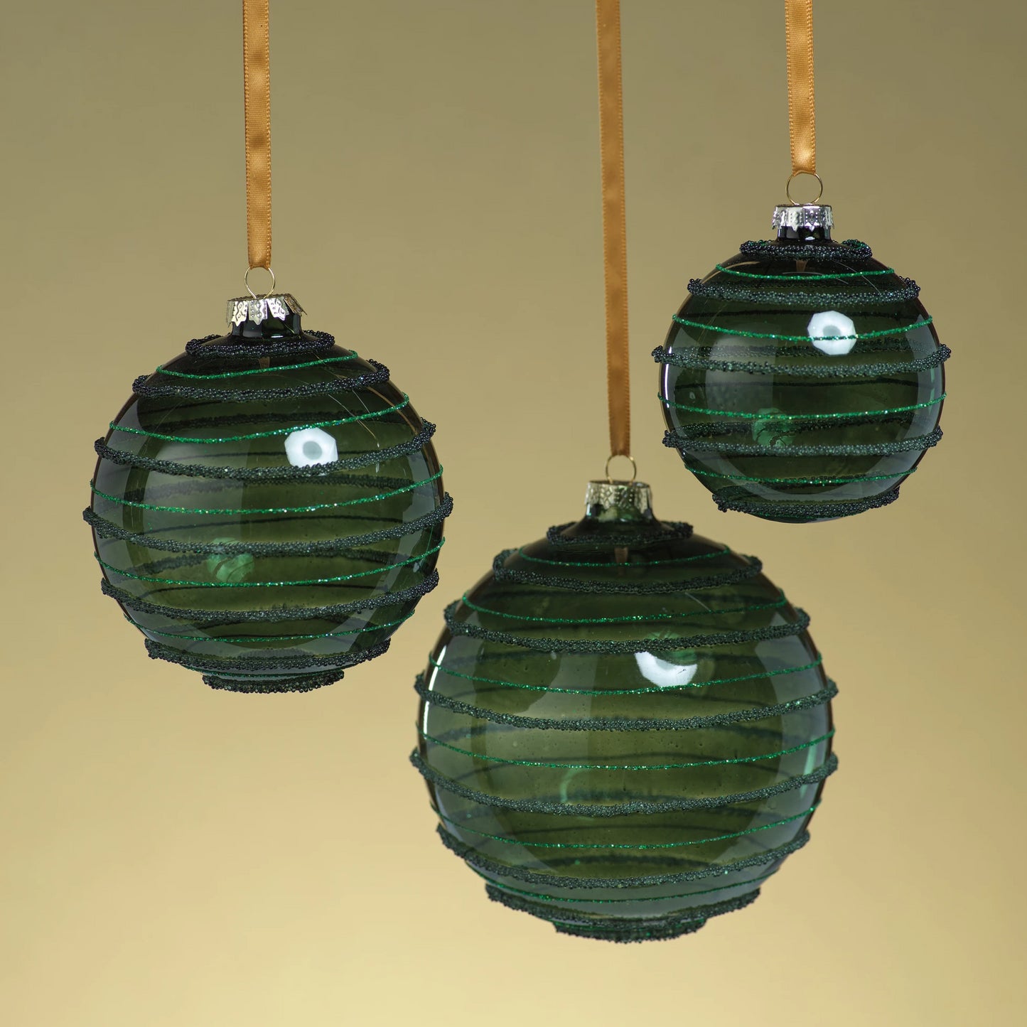 Green Striped Beaded Ornament - Ornaments by Carlyle Avenue