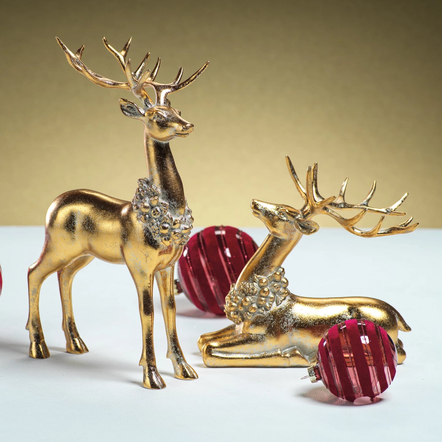 Large Deer with Ornamental Wreath - Christmas Decor by Carlyle Avenue