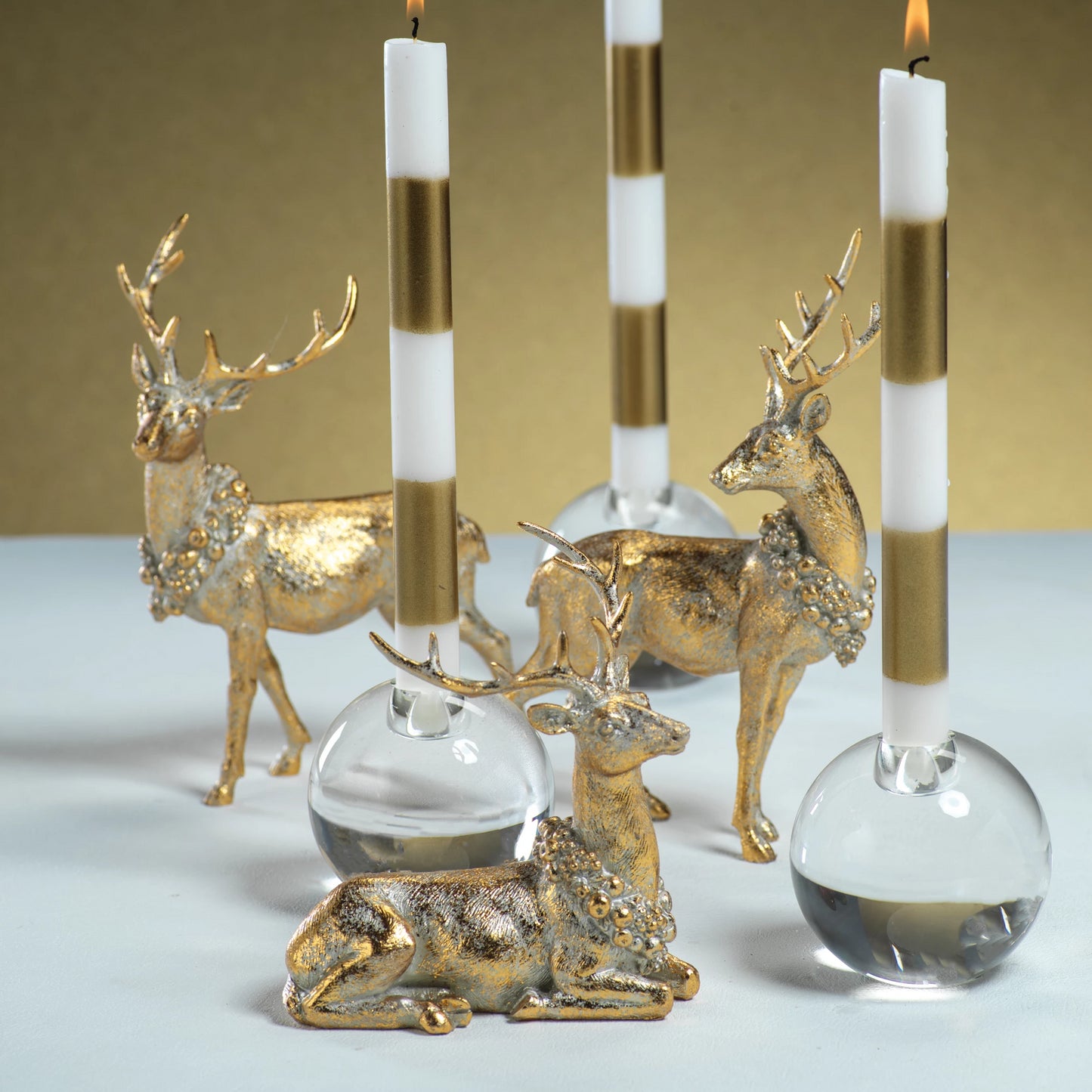 Assorted Deer w/ Ornamental Wreath - s/3 - Christmas Decor by Carlyle Avenue