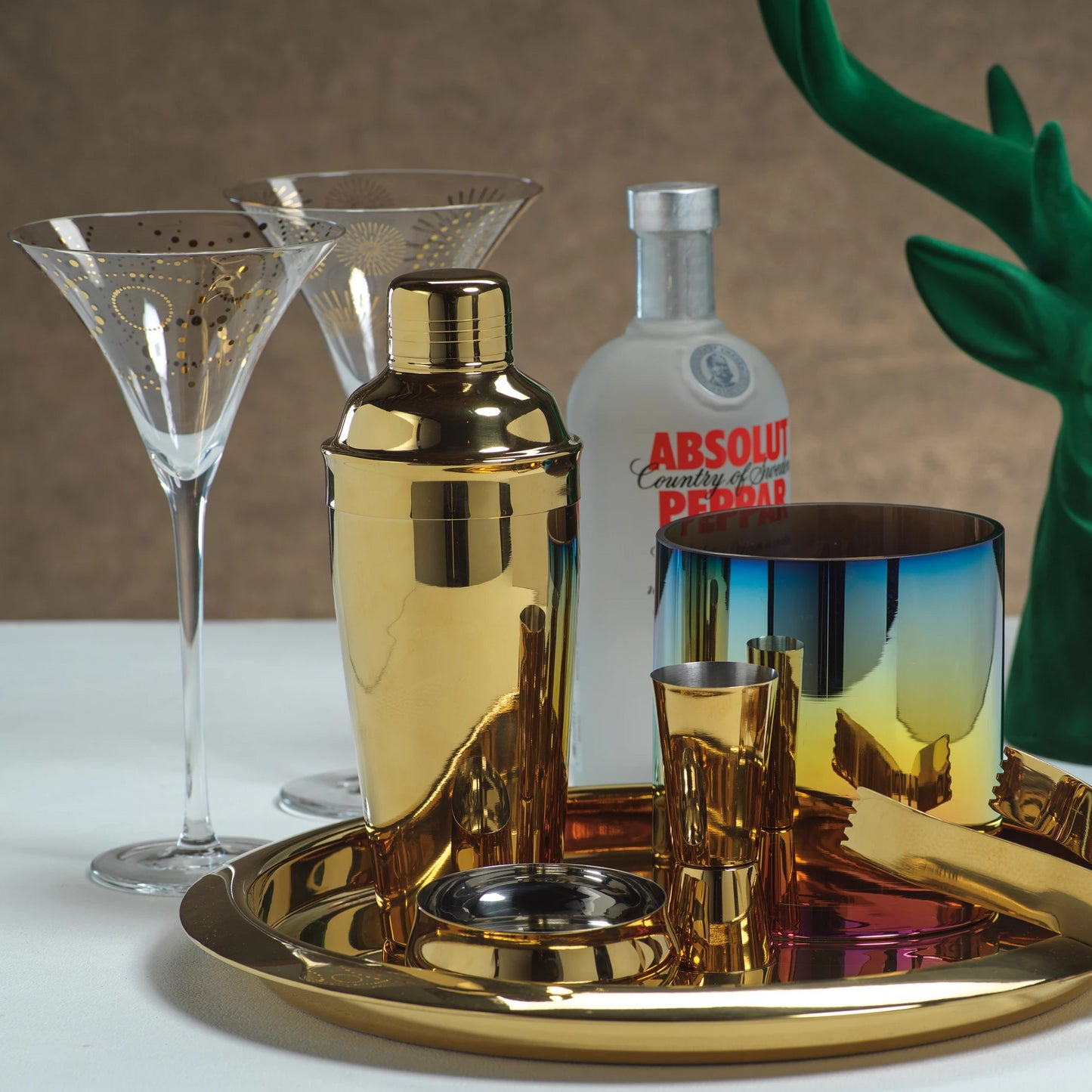 Stainless Steel Gold Cocktail Shaker - Barware by Carlyle Avenue