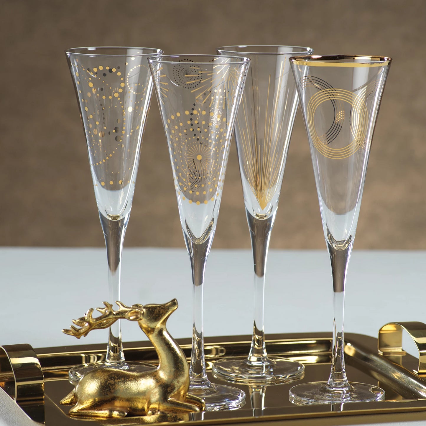 Celebration Champagne Flute Assortment - s/4 - Drinkware by Carlyle Avenue