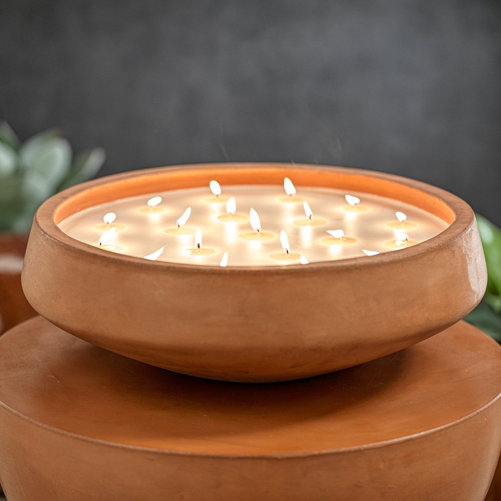 San Miguel Outdoor 20 wick Concrete Scented Candle - Terracotta - Candles by Carlyle Avenue