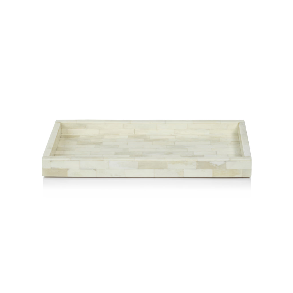 Maha White Bone Inlay Tray - Decorative Trays by Carlyle Avenue
