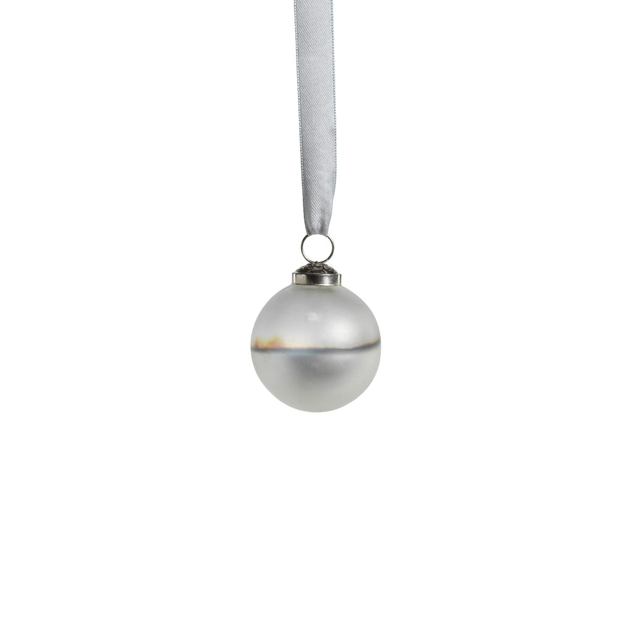 Ombre Glass Ornament - Matte Silver