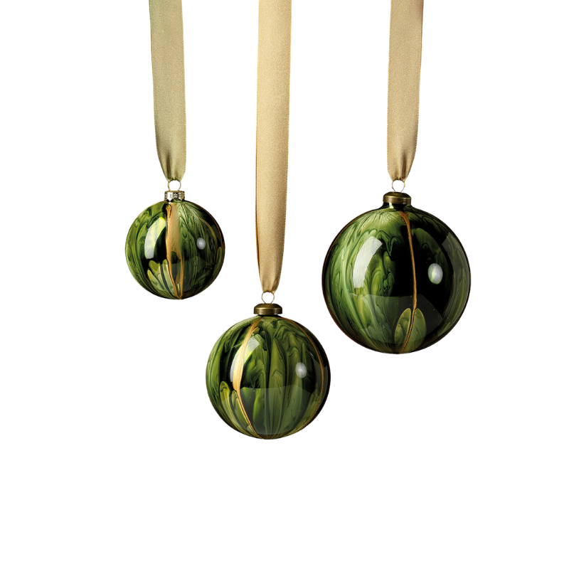 Watercolor Glass Ornament - Shiny Green - Ornaments by Carlyle Avenue