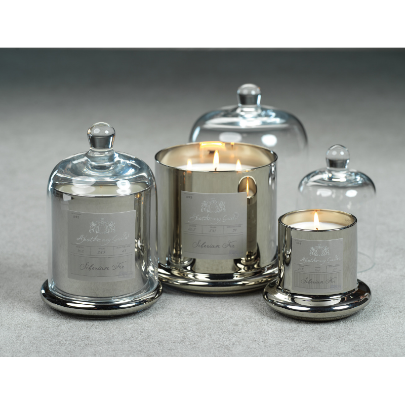 Apothecary Guild Domed Candle - Silver - Siberian Fir - Candles by Carlyle Avenue