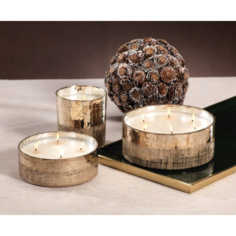 Siberian Fir Antique Gold Candle Jars - Candles by Carlyle Avenue