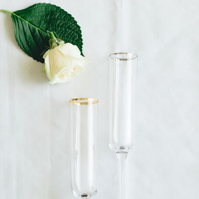 Tall Flutes with Gold Rim - Set of 6 - Stemware by Carlyle Avenue