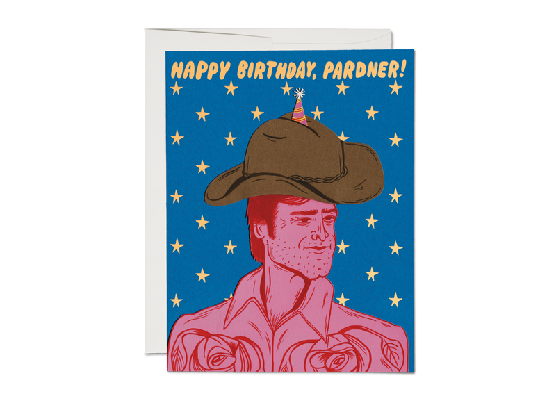 Birthday Pardner birthday greeting card - Greeting Cards by Carlyle Avenue